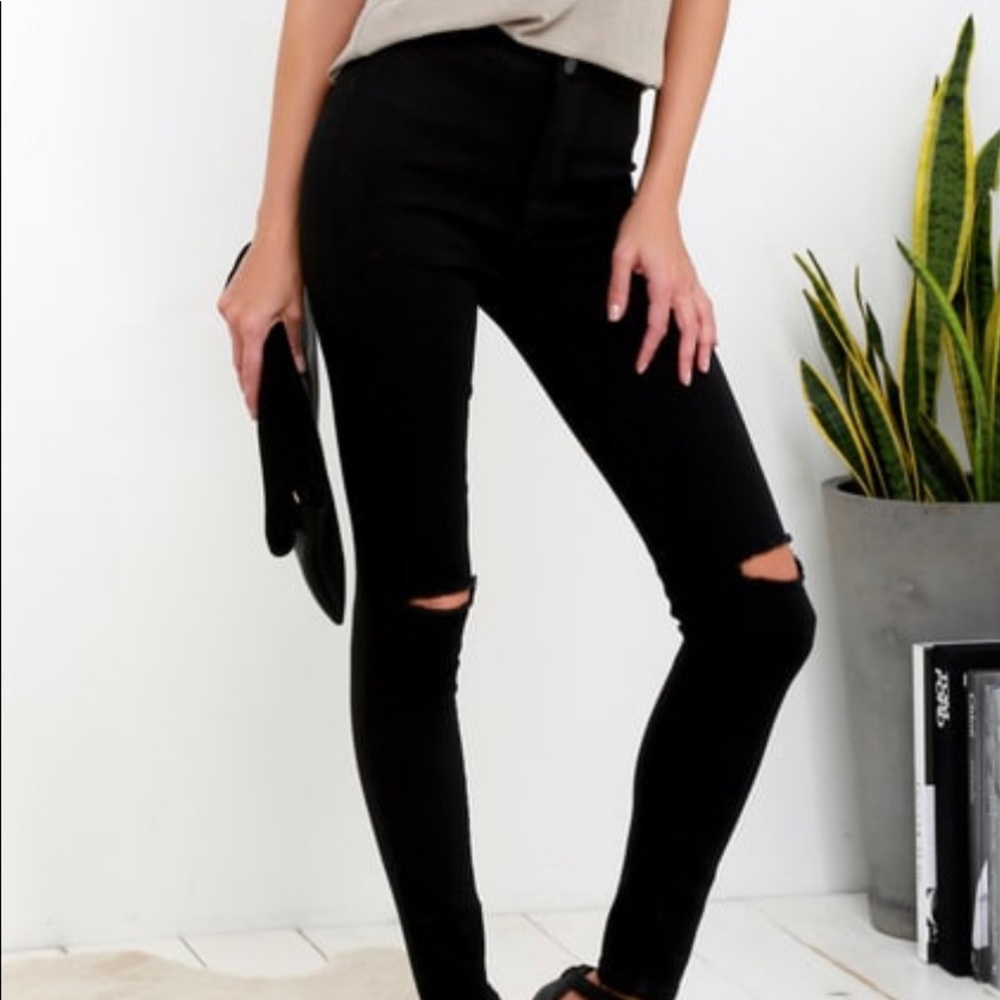 AMERICAN BAZI brand BLACK ripped Skinny jeans